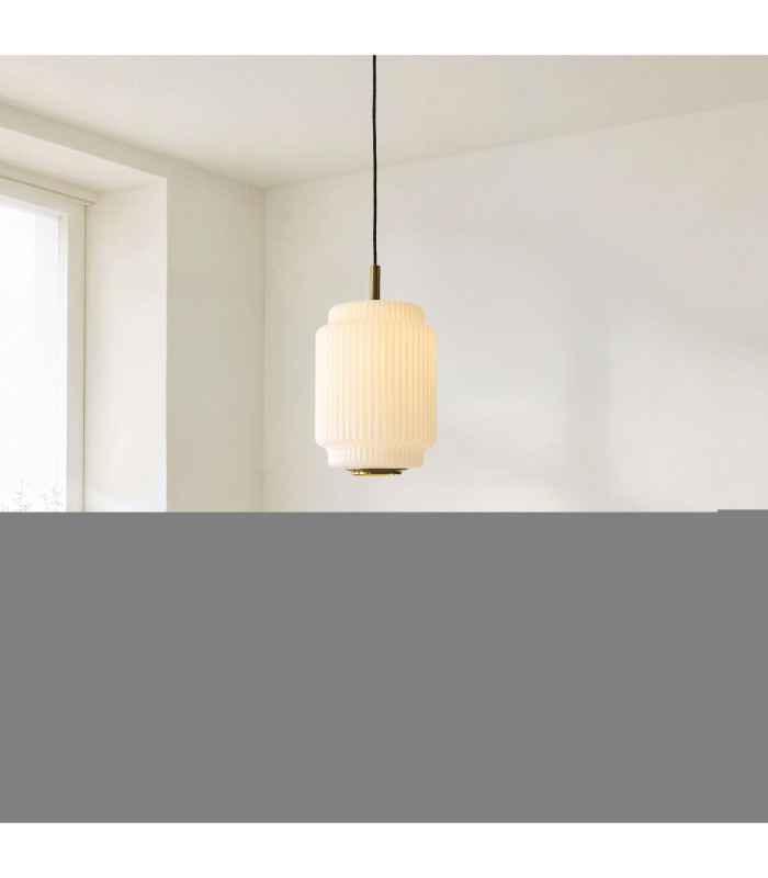 Evora Globe Pendant Light Brushed Aged Brass Opal Ribbed Glass-2
