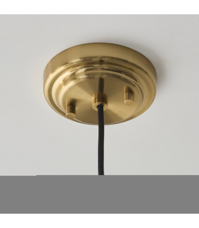 Evora Globe Pendant Light Brushed Aged Brass Opal Ribbed Glass-7