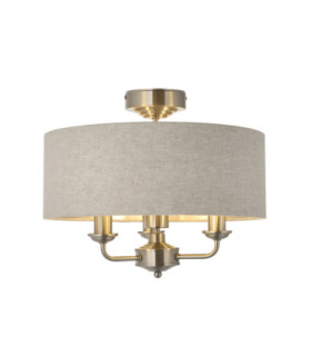 Highclere Cylindrical Ceiling Light Brushed Chrome Natural-1