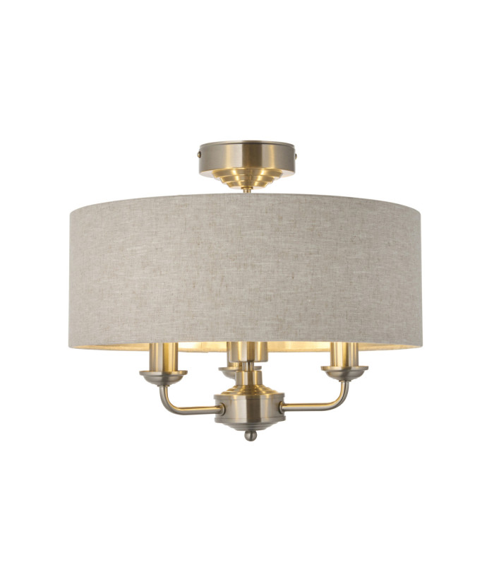Highclere Cylindrical Ceiling Light Brushed Chrome Natural-1