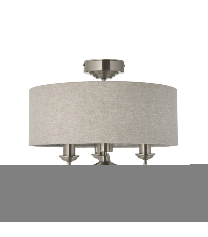 Highclere Cylindrical Ceiling Light Brushed Chrome Natural-8