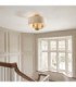 Highclere Cylindrical Ceiling Light Vintage Brass Natural Linen-2
