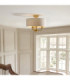 Highclere Cylindrical Ceiling Light Vintage Brass Natural Linen-3