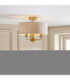Highclere Cylindrical Ceiling Light Vintage Brass Natural Linen-4