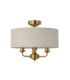 Highclere Cylindrical Ceiling Light Vintage Brass Natural Linen-8