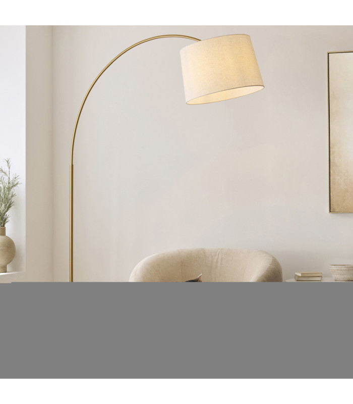 Carlson XL Arc Floor Lamp Warm Brass Natural-2