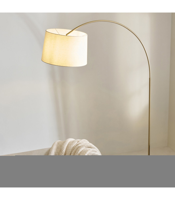 Carlson XL Arc Floor Lamp Warm Brass Natural-4