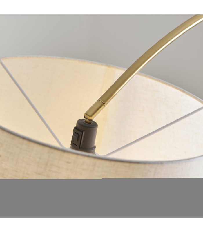 Carlson XL Arc Floor Lamp Warm Brass Natural-7