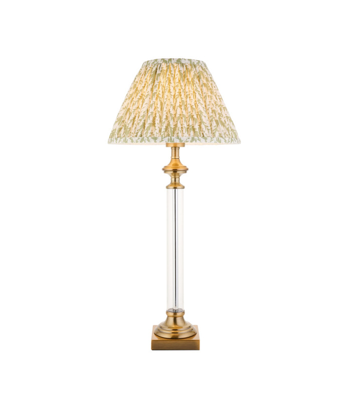 Avebury & Leaf 30cm Table Lamp Antique Brass Herb Garden Green-1