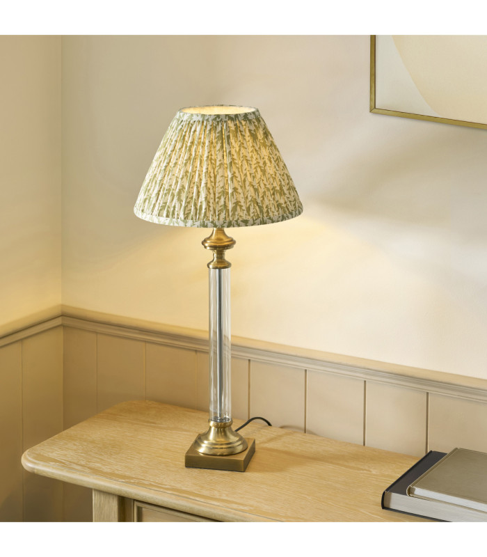 Avebury & Leaf 30cm Table Lamp Antique Brass Herb Garden Green-3