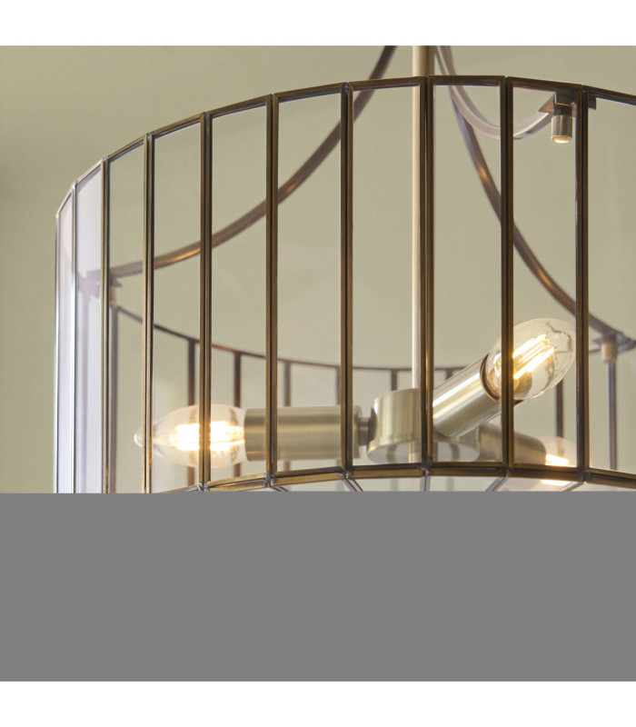 Antalya Lanterns Pendant Light Antique Brass With Clear Glass-6