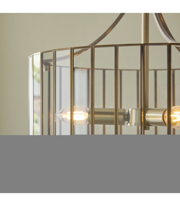 Antalya Lanterns Pendant Light Antique Brass With Clear Glass-7