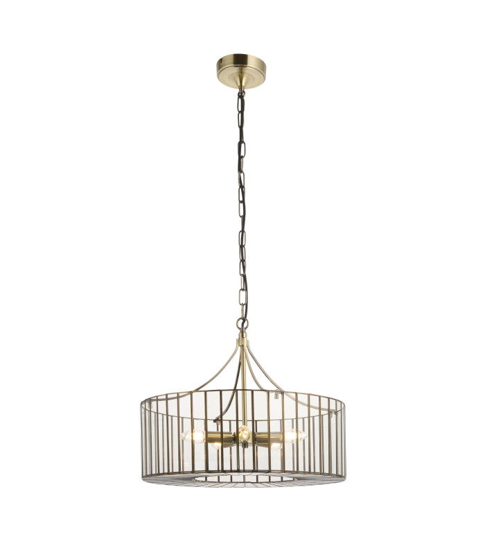 Antalya Lanterns Pendant Light Antique Brass With Clear Glass-1