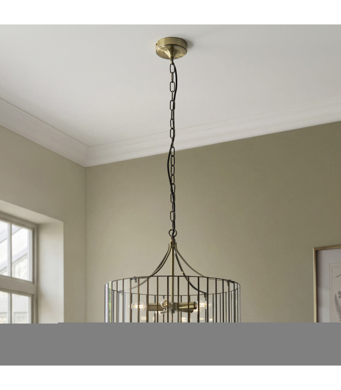 Antalya Lanterns Pendant Light Antique Brass With Clear Glass-3