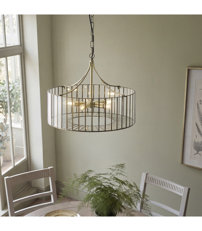 Antalya Lanterns Pendant Light Antique Brass With Clear Glass-4