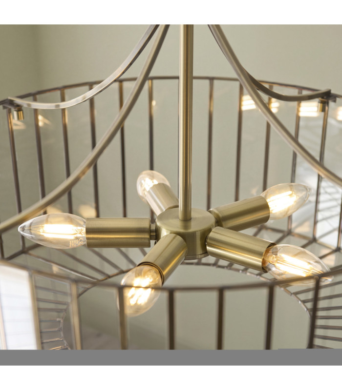 Antalya Lanterns Pendant Light Antique Brass With Clear Glass-6