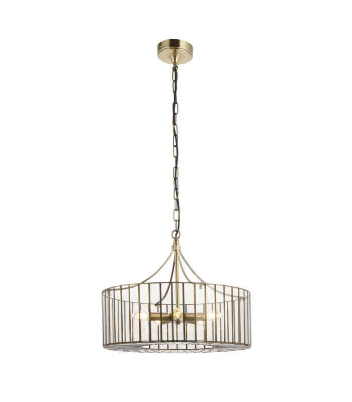 Antalya Lanterns Pendant Light Antique Brass With Clear Glass-8