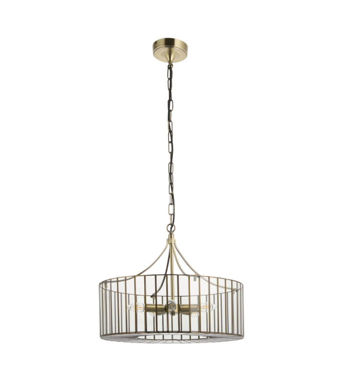 Antalya Lanterns Pendant Light Antique Brass With Clear Glass-9