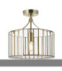 Antalya Cylindrical Ceiling Light Antique Brass With Clear Glass-1