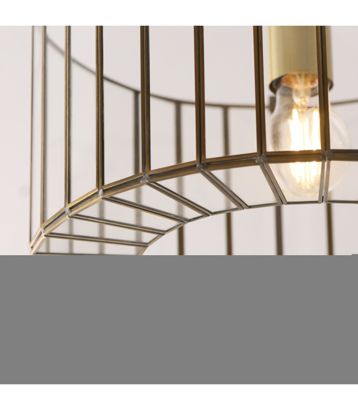 Antalya Cylindrical Ceiling Light Antique Brass With Clear Glass-4