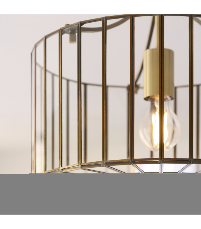 Antalya Cylindrical Ceiling Light Antique Brass With Clear Glass-5