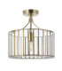 Antalya Cylindrical Ceiling Light Antique Brass With Clear Glass-7