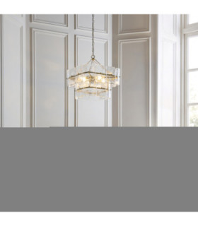 Venice Pendant Light Brushed Aged Brass Clear Handmade Textured Glass-2