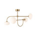 Ottowa Multi Arm Pendant Light Brushed Aged Brass Opal Glass-1
