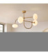Ottowa Multi Arm Pendant Light Brushed Aged Brass Opal Glass-2