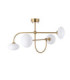 Ottowa Multi Arm Pendant Light Brushed Aged Brass Opal Glass-8
