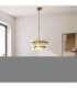 Ancara Pendant Light Brushed Aged Brass Clear Handmade Textured Glass-2