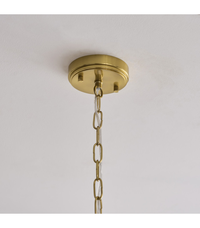 Ancara Pendant Light Brushed Aged Brass Clear Handmade Textured Glass-7
