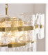 Ancara Pendant Light Brushed Aged Brass Clear Handmade Textured Glass-4