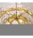 Ancara Pendant Light Brushed Aged Brass Clear Handmade Textured Glass-6