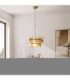 Ancara Pendant Light Brushed Aged Brass Champagne Handmade Textured Glass-2