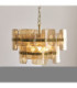Ancara Pendant Light Brushed Aged Brass Champagne Handmade Textured Glass-3