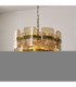Ancara Pendant Light Brushed Aged Brass Champagne Handmade Textured Glass-4
