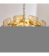 Ancara Pendant Light Brushed Aged Brass Champagne Handmade Textured Glass-6