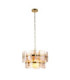 Ancara Pendant Light Brushed Aged Brass Champagne Handmade Textured Glass-8