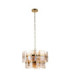 Ancara Pendant Light Brushed Aged Brass Champagne Handmade Textured Glass-9