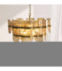 Ancara Pendant Light Brushed Aged Brass Champagne Handmade Textured Glass-3