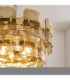 Ancara Pendant Light Brushed Aged Brass Champagne Handmade Textured Glass-5