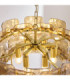 Ancara Pendant Light Brushed Aged Brass Champagne Handmade Textured Glass-6