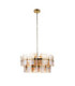 Ancara Pendant Light Brushed Aged Brass Champagne Handmade Textured Glass-10
