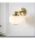 Evora Globe Wall Lights Brushed Aged Brass Opal Ribbed Glass-4