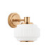 Evora Globe Wall Lights Brushed Aged Brass Opal Ribbed Glass-9