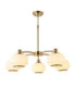 Evora Multi Arm Semi Flush Ceiling Light Brushed Aged Brass Opal Ribbed Glass-1