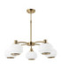 Evora Multi Arm Semi Flush Ceiling Light Brushed Aged Brass Opal Ribbed Glass-9
