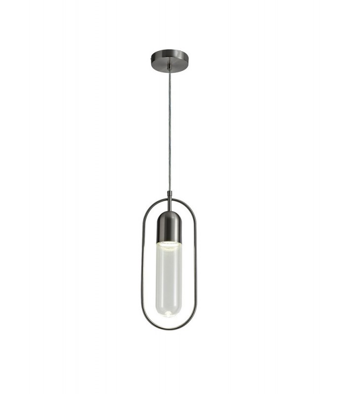 Ceiling Pendant, 1 x 7W LED, 4000K, 790lm, Satin Nickel, Clear - 1