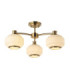 Evora Multi Arm Semi Flush Ceiling Light Brushed Aged Brass Opal Ribbed Glass-1